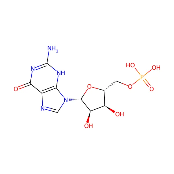 Guanozin monofosfat molekül yapısı — CAS 85-32-5