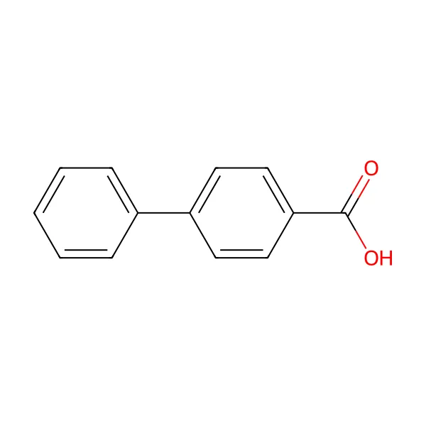 4-Bifenilkarboksilik asit molekül yapısı — CAS 92-92-2