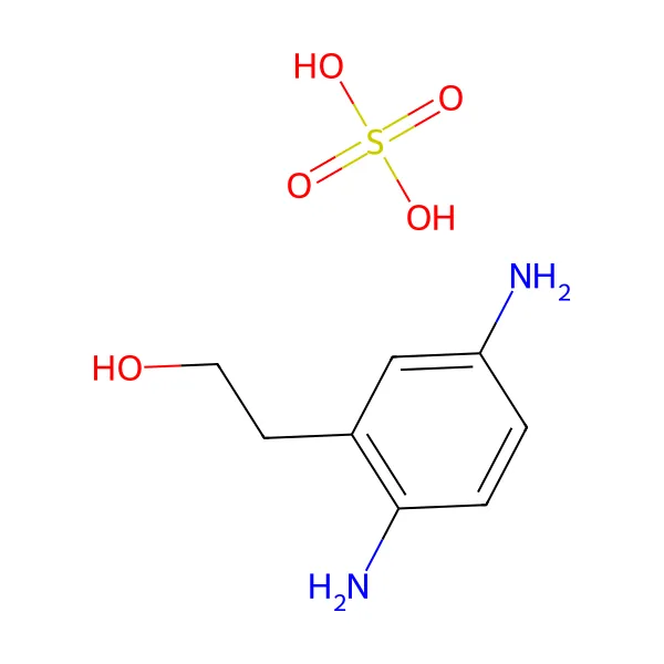Hidroksietil-p-fenilendiamin sülfat molekül yapısı — CAS 93841-25-9