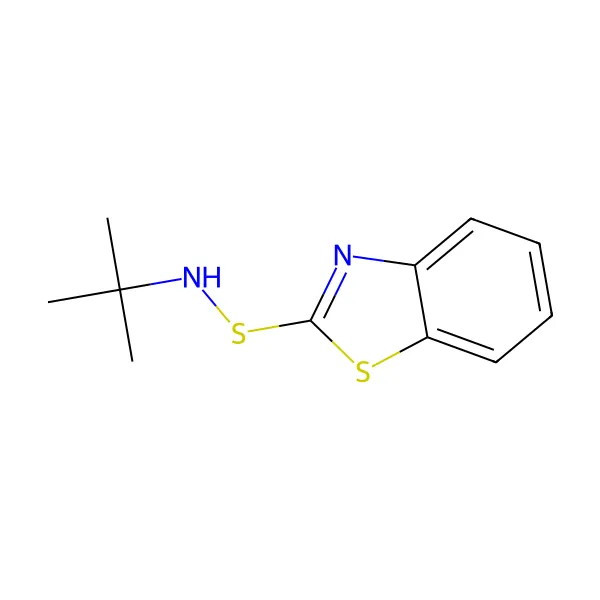 2-(tert-butilaminotiyo)benzotiyazol molekül yapısı — CAS 95-31-8