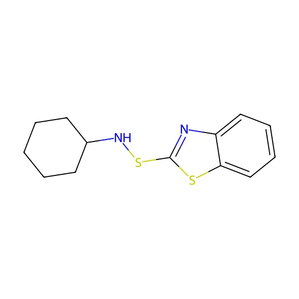 N-sikloheksil-2-benzotiyazolsülfenamid molekül yapısı — CAS 95-33-0