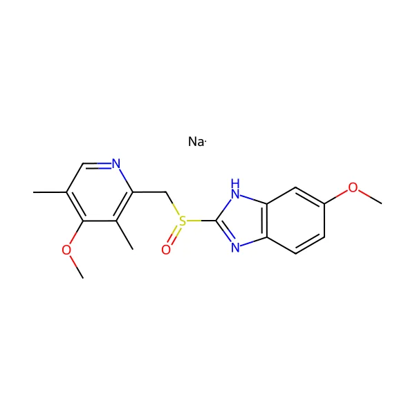 Omeprazol sodyum molekül yapısı — CAS 95510-70-6