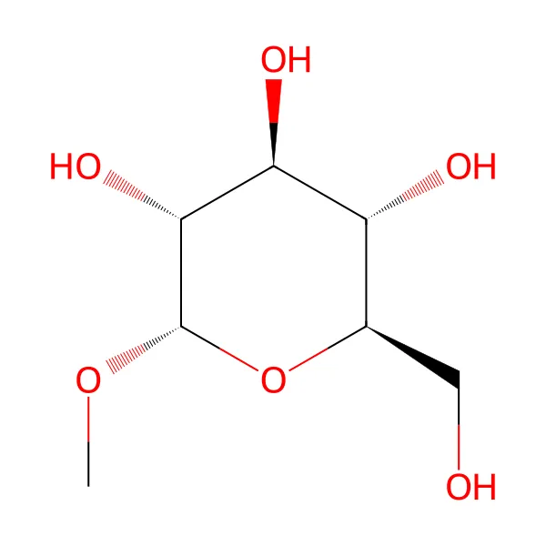 Metil alfa-D-glukopiranozit molekül yapısı — CAS 97-30-3