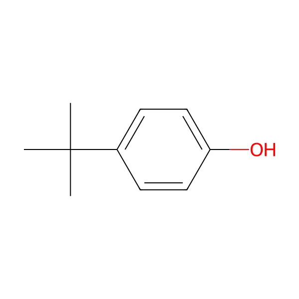 4-tert-bütilfenol molekül yapısı — CAS 98-54-4